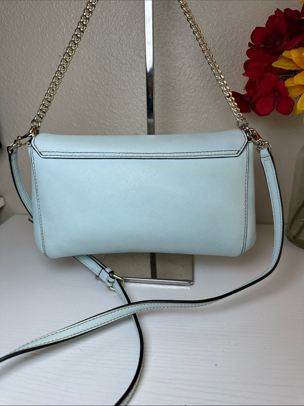 kate spade pale blue Saffiano Leather Chain Strap & Crossbody - Picture 2 of 12